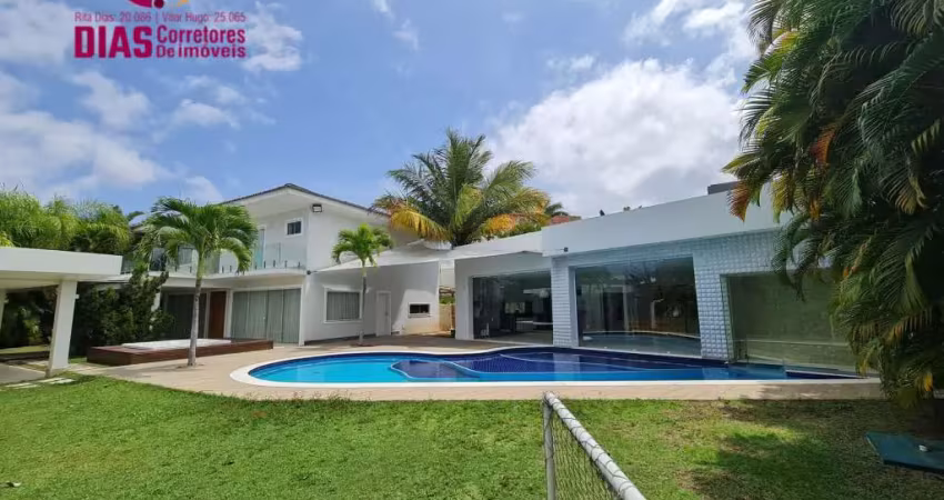 Linda Casa com 2 terrenos com 1000m2 de área total  com Piscina, sauna, espaço gourmet com churrasqueira, campo de futebol, 4 suítes completas  em Alphaville  Litoral  Norte- Casa  em Condomínio dúple