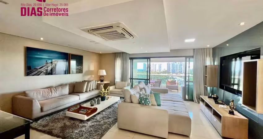 Apartamento mobiliado 4 suítes com 195m² no le parc resort, salvador/ba