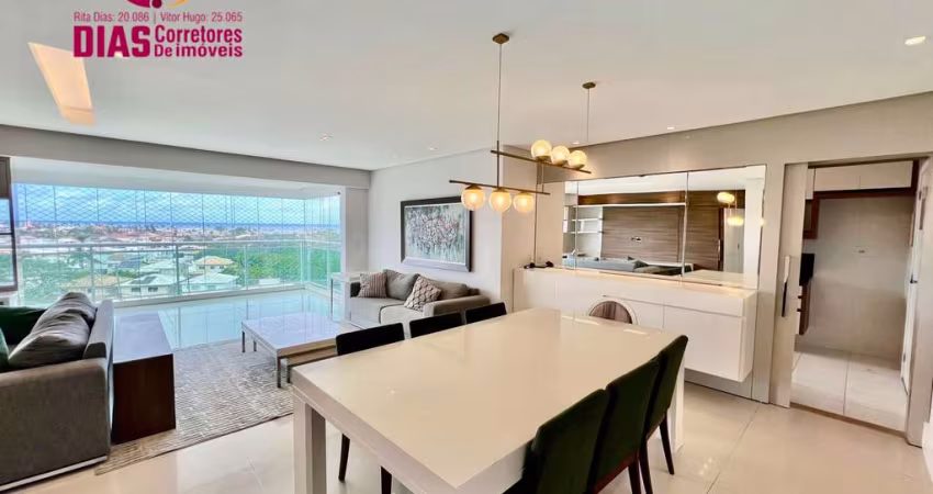 Alugo com chaves em mãos Apartamento  vista mar mobiliado e decorado de 144m² com 3 suítes, total infraestrutura - Piatã, Salvador/BA
