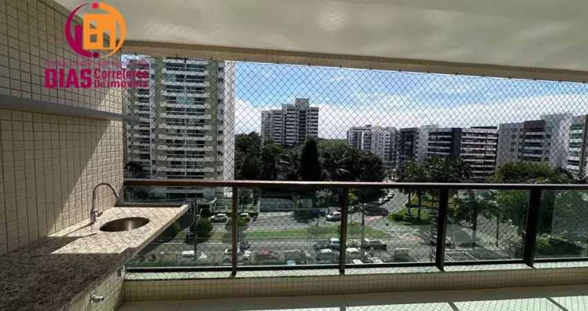 Alugo apartamento nascente vista clube no alphalife com 102m2 com armários e ar, varanda gourmet, 3/4, 2 vagas - alphaville - salvador /ba.