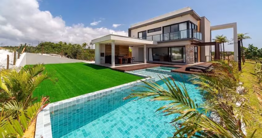Luxuosa casa de 04 suítes em condomínio reserva sauipe. porteira fechada