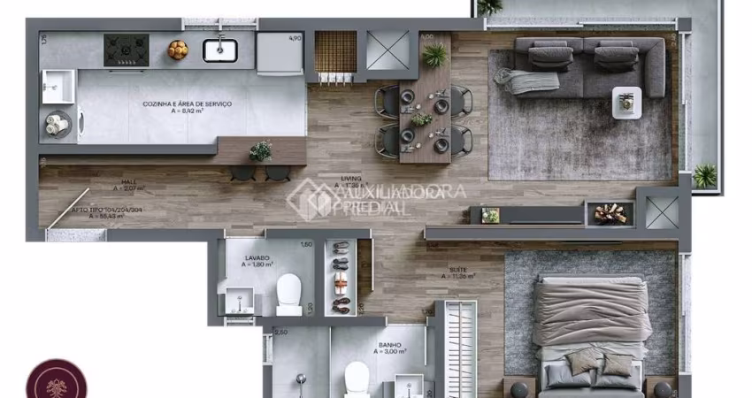 Apartamento com 1 quarto à venda na Ema Ferreira Bastos, 360, Centro, Gramado