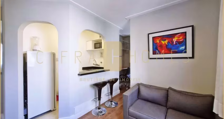 Flat à venda, muito iluminado e ventilado, com suíte + sala, 1 vaga de garagem, no melhor do jardim