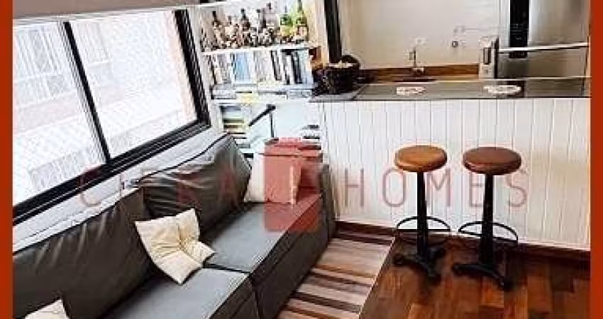 Apartamento para locação, totalmente mobiliado e reformado, com 1 dormitório, 1 vaga de garagem, no
