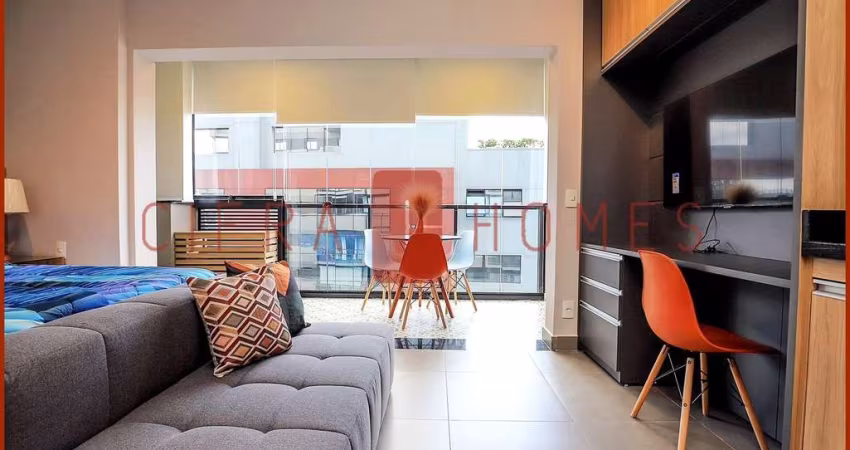 Studio para locação, novo, andar alto, com 1 dormitório, 1 vaga, em Pinheiros