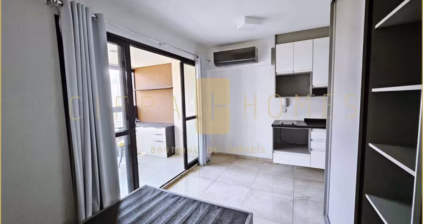 Studio à venda com 1 Quarto com Sacada, Ar-Condicionado, Lazer Completo e Vaga de Garagem.