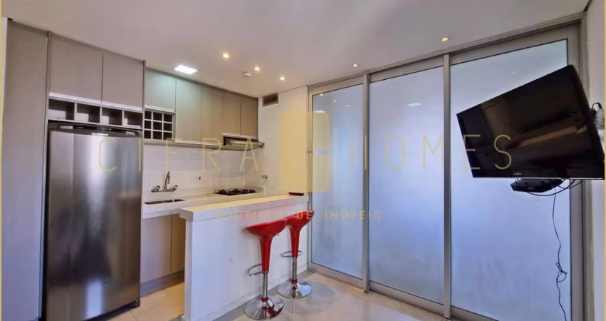 Studio mobiliado, moderno e com vista, próximo à Av. Paulista e grandes conveniências.
