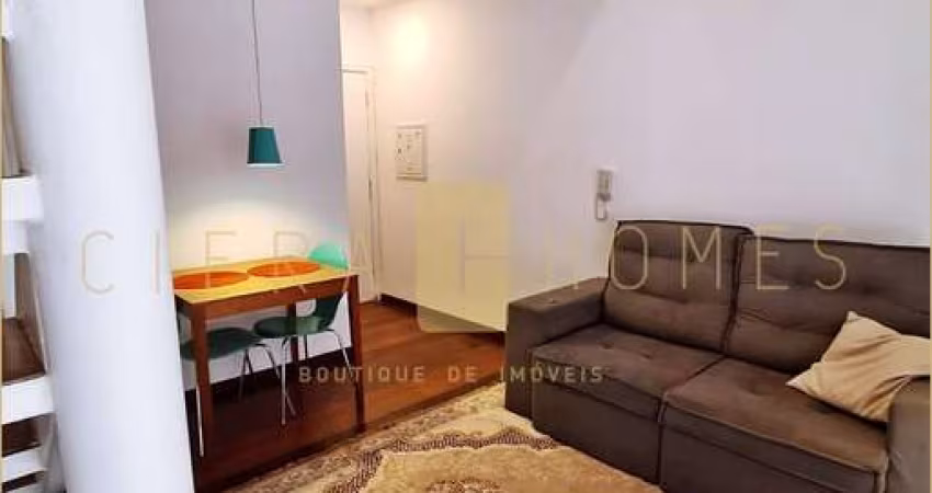 Loft mobiliado para venda e locação, com 1 quarto, closet, ar-condicionado e lazer completo nos Jar