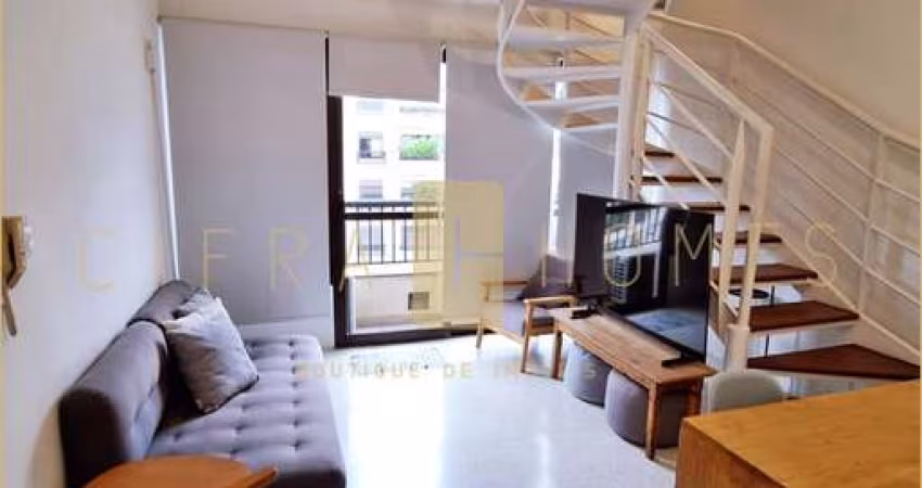 Loft mobiliado com 1 quarto, ar-condicionado e lazer completo nos Jardins.