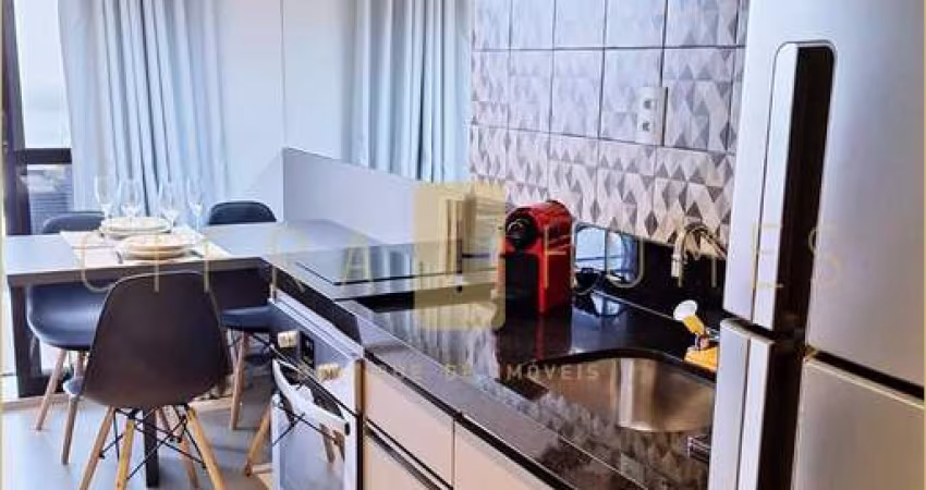 Studio decorado à venda com 1 quarto, sacada fechada, lazer completo em localização nobre.
