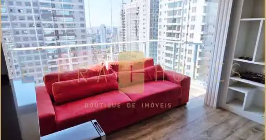 Studio mobiliado de 45 m², 1 dormitório,  com sacada, área verde, piscina e academia na zona sul.