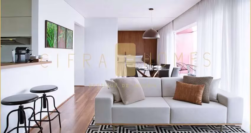 Apartamento para locação com 95m²,um dormitório suíte, closet, lavabo e living na vila olímpia