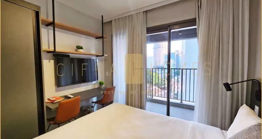 Studio novo  mobiliado para locação com 29m², 1 dormitório, sacada em perdizes.