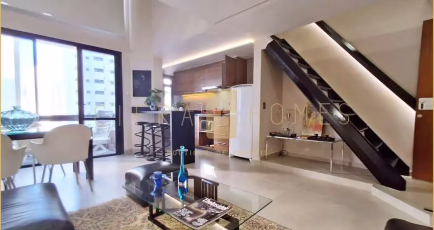 Apartamento para locação todo mobiliado com varanda, 1 suíte, 1 vaga de garagem em  moema