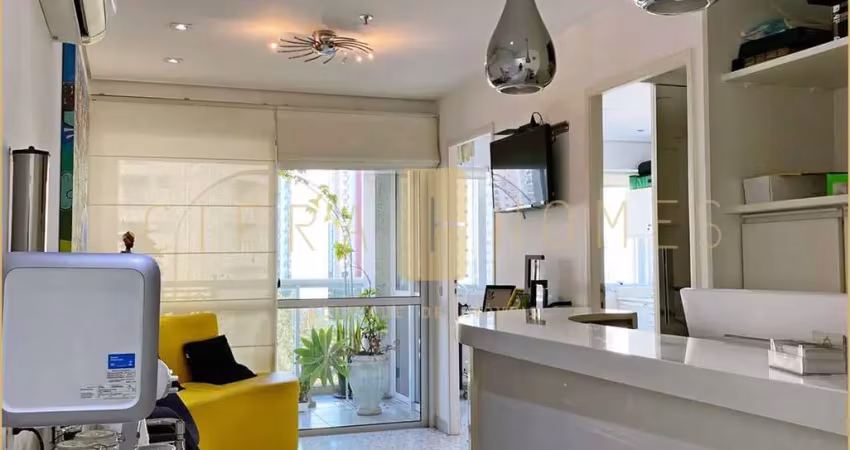 Sala comercial para venda ou locação, com 51m², 2 salas, varanda, 1 vaga de garagem, em  moema