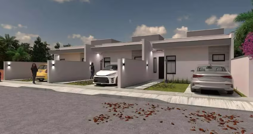 Casa geminada com 1 suíte + 2 quartos, corticeira - guaramirim