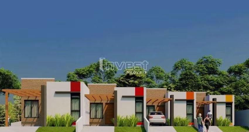 GEMINADOS DE MEIO EM CONSTRUÇÃO COM 02 DORMITÓRIOS EM LINHA SANTA CRUZ EM SANTA