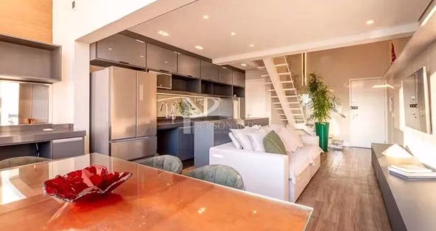 Apartamento duplex, mobiliado, 60 m2, 1 suíte, 1 vaga, à venda, Bela Vista.