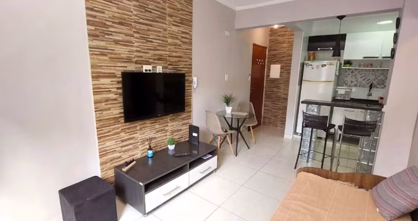 1 dorm. mobiliado em frente á praia