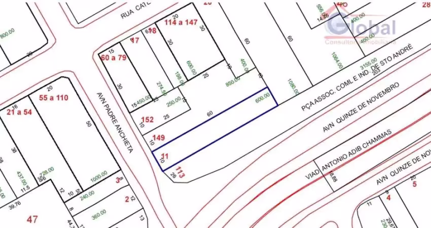 Terreno a venda 600 m² - bairro jardim - santo andré - sp