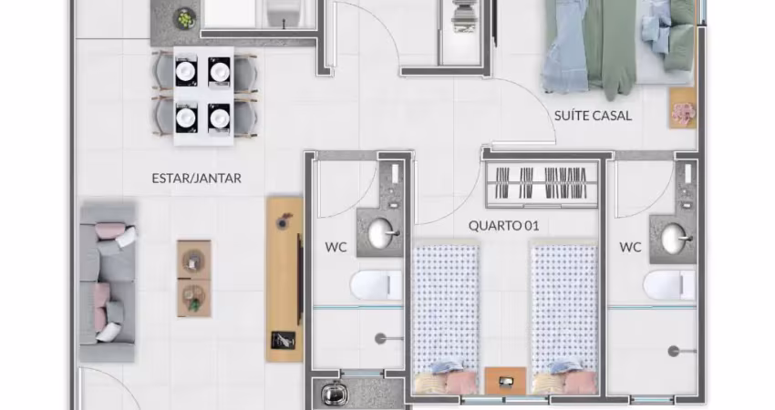 Apartamento com 3 quartos à venda na São Cristóvão, 141, Centro, Eusébio