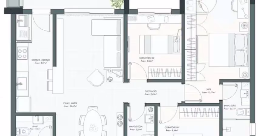 Apartamento com 3 quartos à venda no Panazzolo, Caxias do Sul 