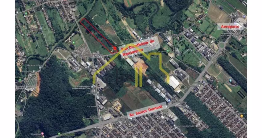 Terreno na região industrial norte com 43.000m2 para construção de galpão localizado próximo do aeroporto e avenida santos dumond !