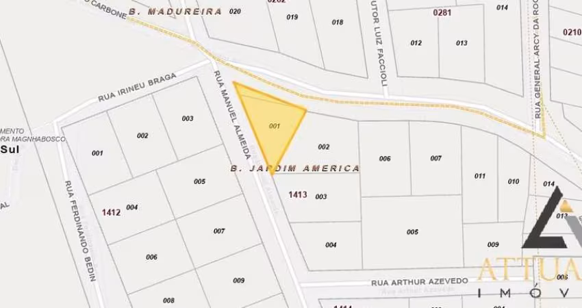 Terreno de esquina bairro Jardim América