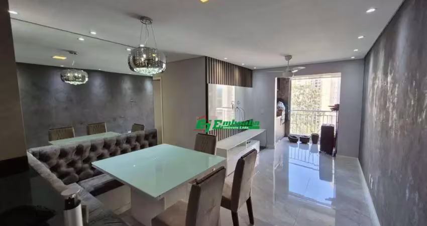 Apartamento com 3 dormitórios e 2 vagas à venda, 77 m² por r$ 660.000 - parque residence - guarulhos/sp