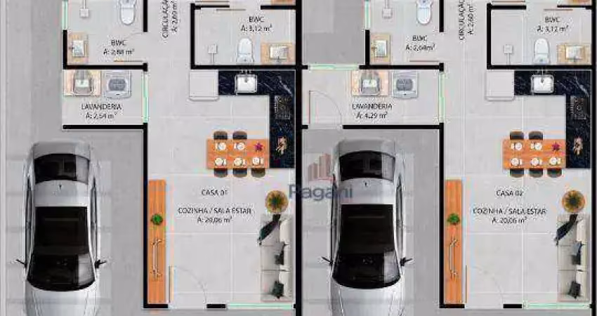 Casa com 2 dormitórios à venda, 80 m² por R$ 405.990,00 - Forquilhas - São José/SC
