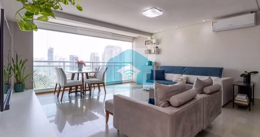 Cobertura duplex mobiliada no Brooklin com amplo terraço e vista livre 154m²