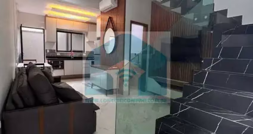 Sobrado no bairro maracanã praia grande sp, com 2 dormitórios.