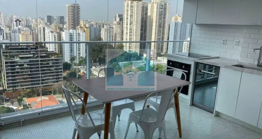 Brooklin apartamento mobiliado para locação 45 m² 1 vaga por r$ 4.950.