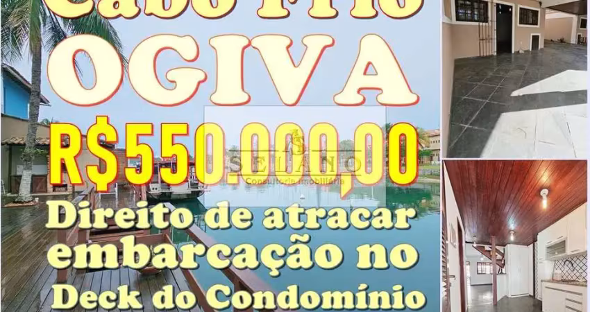 Casa geminada triplex à venda na ogiva, cabo frio - com deck para lancha