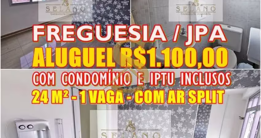 Condomínio evolution corporate office - selano - aluga sala na freguesia/ jpa - aluguel por r$1.100,00 à preço fixo (já inclusos os encargos )