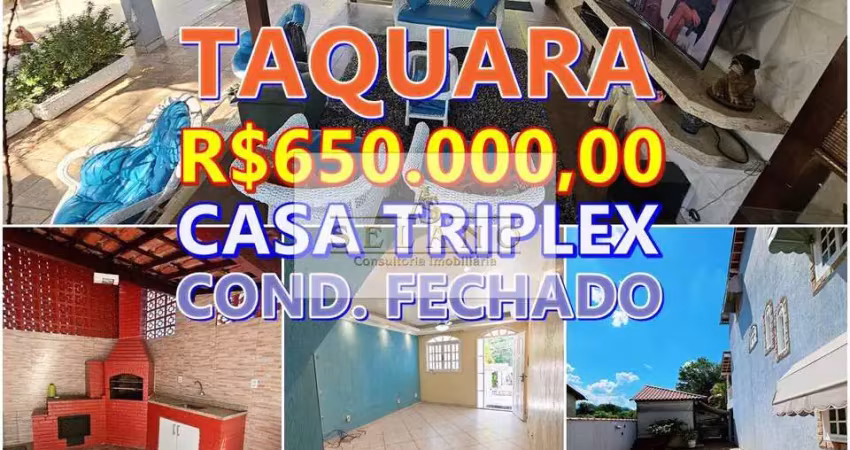 Selano vende casa triplex em condomínio na taquara!! linda casa na estrada outeiro santo!