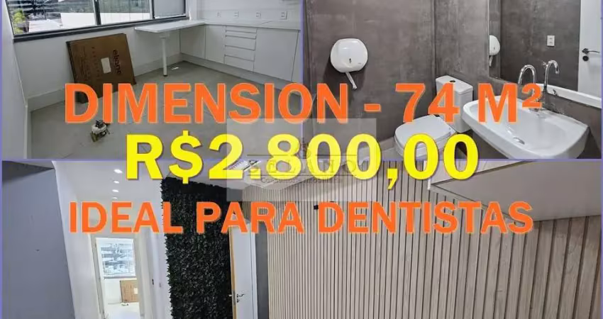 Selano aluga sala comercial 74m²  no condomínio dimension office park - barra olímpica