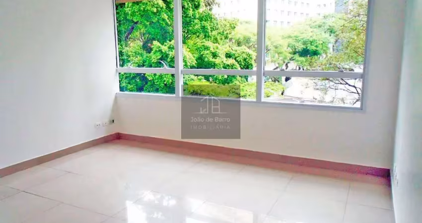 Sala comercial, com 33m² vão livre 1 vaga paulista.
