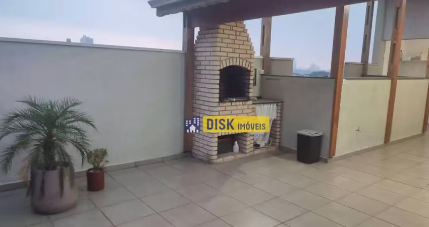 Cobertura com 2 dormitórios à venda, 102 m² por r$ 480.000,00 - vila scarpelli - santo andré/sp