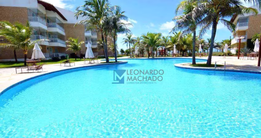 Apartamento frente mar com 3 dormitórios à venda, 170 m² por r$ 1.790.000 - porto das dunas - fortaleza/ce