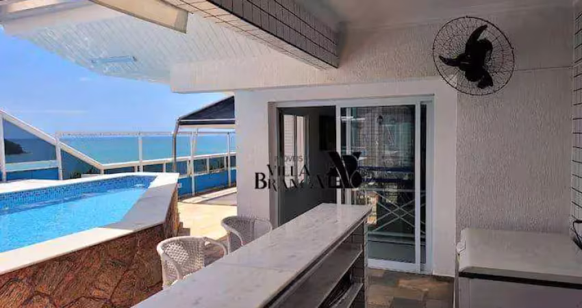 Apartamento duplex com 5 dormitórios para alugar, 500 m² por r$ 9.900,00/mês - martim de sá - caraguatatuba/sp