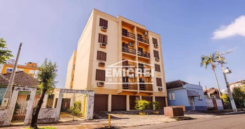Emicrei vende - apto 80m², 2 dorm, frente, sala c/lareira, sacada, ampla cozinha, lavanderia, depósito exclusivo e garagem - centro - são leopoldo rs