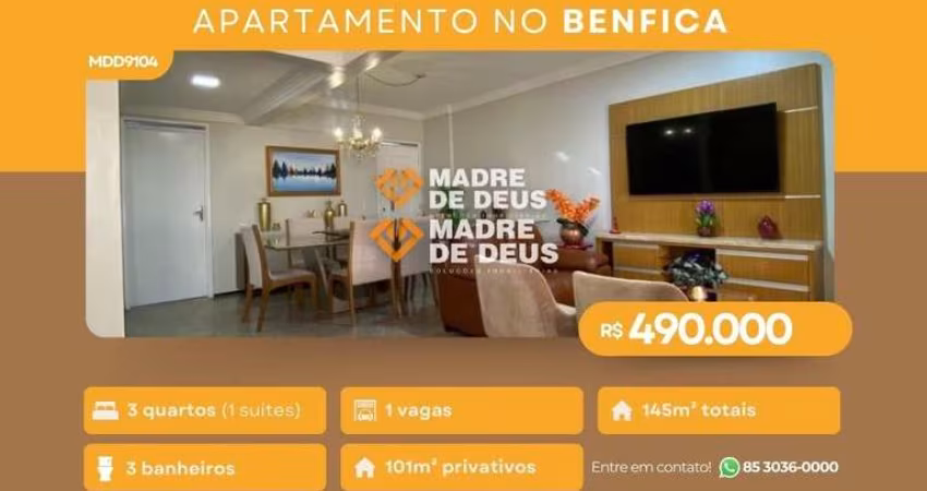 Apartamento com 3 quartos à venda na Avenida da Universidade, 1949, Benfica, Fortaleza