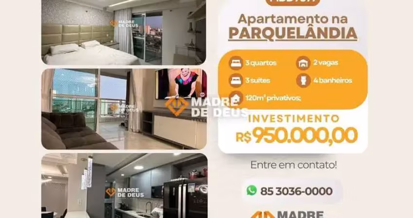 Apartamento com 3 quartos à venda na Rua Moreira de Sousa, 275, Parquelândia, Fortaleza