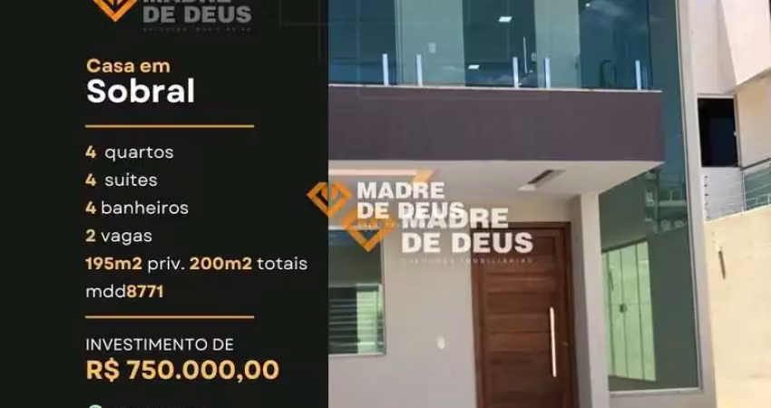 Casa em condomínio fechado com 4 quartos à venda na Viviane Aguiar Holanda, 1076, Nossa Senhora de Fátima, Sobral