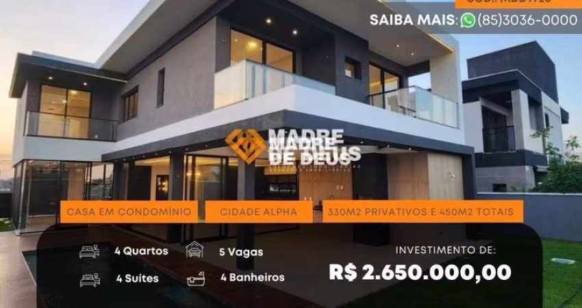 Casa em condomínio fechado com 4 quartos à venda na 4° Anel Viário, 1, Cidade Alpha, Eusébio
