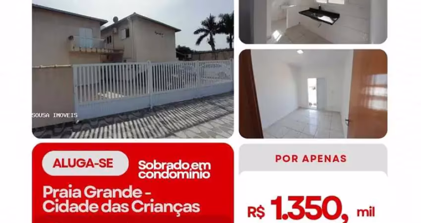Casa em condomínio para locação em praia grande, solemar, 2 dormitórios, 2 banheiros, 1 vaga