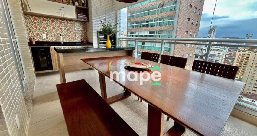 Apartamento com 3 dormitórios à venda, 181 m² por R$ 2.340.000,00 - Gonzaga - Santos/SP