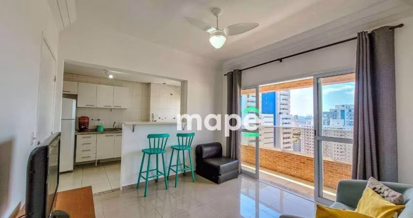 Apartamento com 1 dormitório para alugar, 56 m² por R$ 5.000,00/mês - Boqueirão - Santos/SP