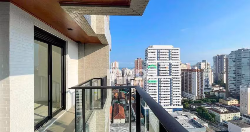 Varanda gourmet, andar alto e linda vista - apê  à venda, 54 m² - boqueirão - santos/sp
